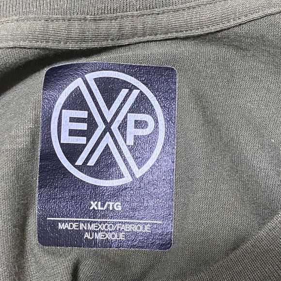 Express Graphic T-Shirt Front Back Print Short Sleeve Cotton Tee Green size XL - Picture 9 of 17